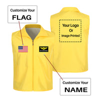 Thumbnail for Custom Flag & Name with LOGO Designed Thin Style Vests
