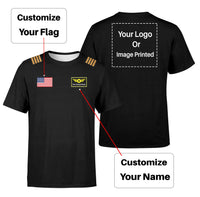 Thumbnail for Custom Flag & Name & LOGO & Epaulettes Designed T-Shirts