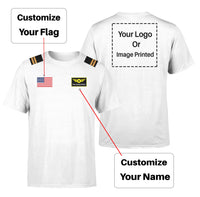 Thumbnail for Custom Flag & Name & LOGO & Epaulettes Designed T-Shirts
