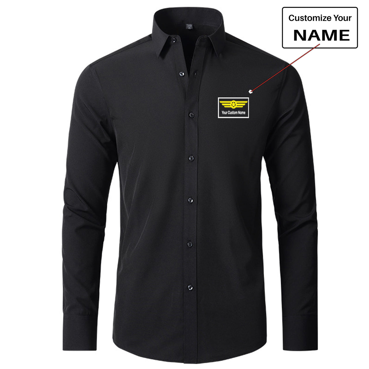 Custom Name "Badge 1" Long Sleeve Shirts