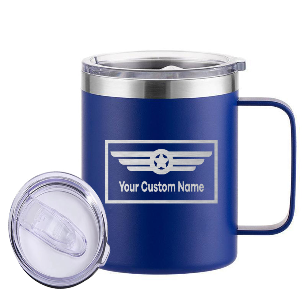 Custom Name (Badge 1) Stainless Steel Laser Engraved Mugs