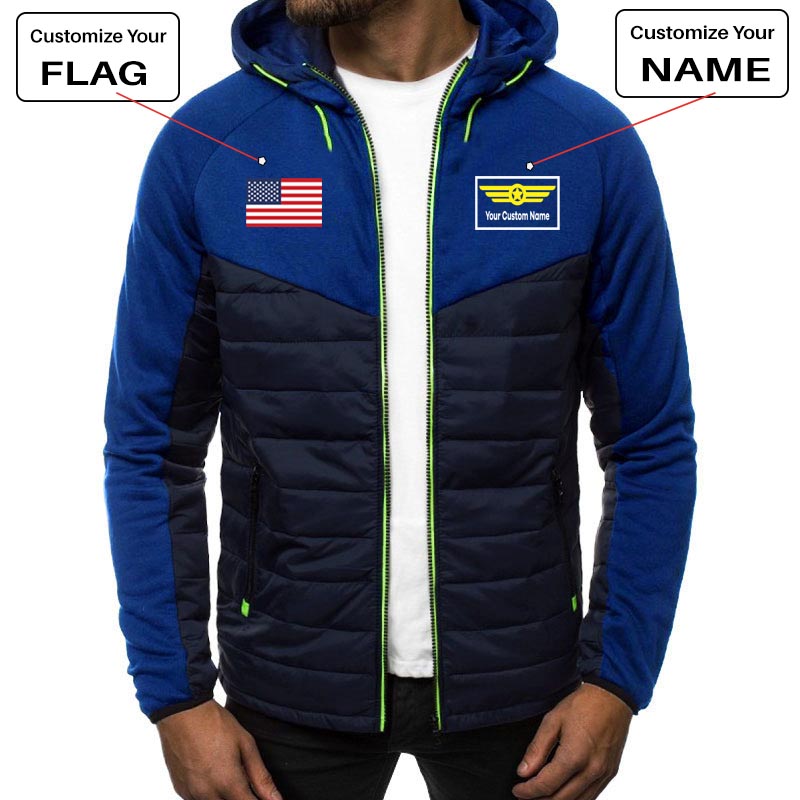 Custom Flag & Name with "Badge 1" Designed Sportive Jackets