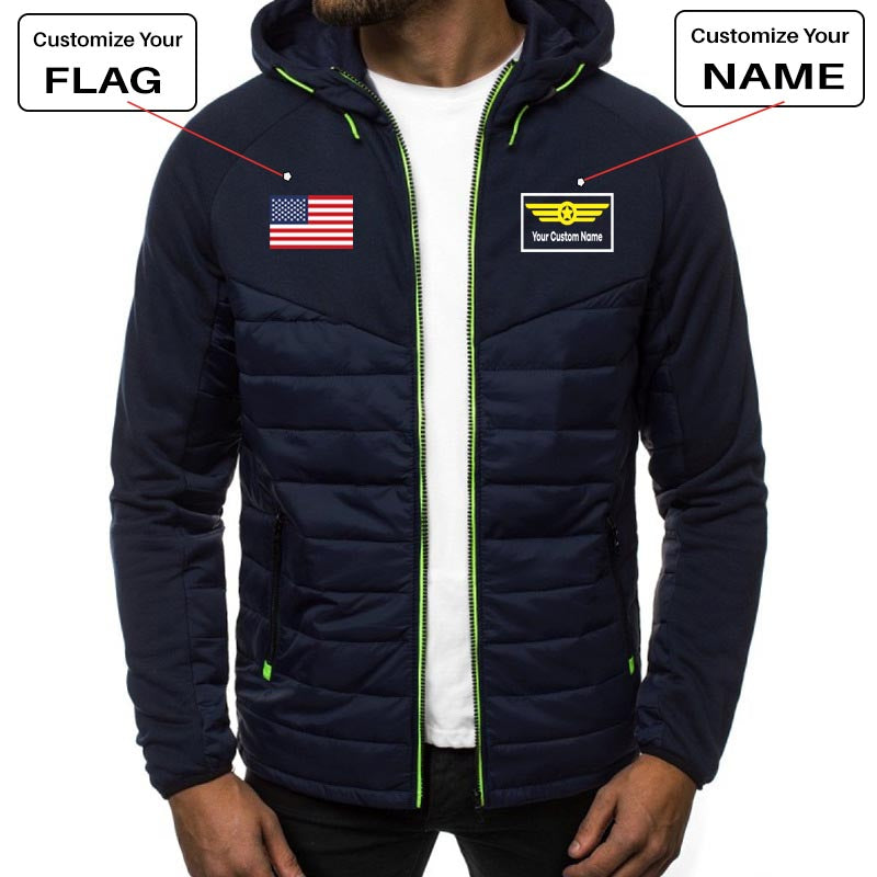 Custom Flag & Name with "Badge 1" Designed Sportive Jackets
