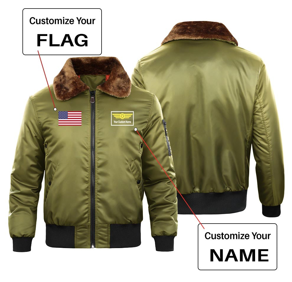 Custom Flag & Name with "Badge 1" Special Bomber Jackets