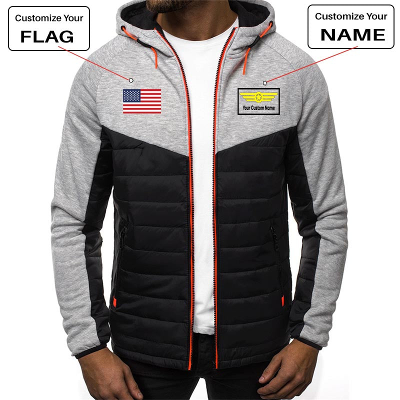 Custom Flag & Name with "Badge 1" Designed Sportive Jackets
