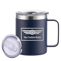 Thumbnail for Custom Name (Badge 1) Stainless Steel Laser Engraved Mugs