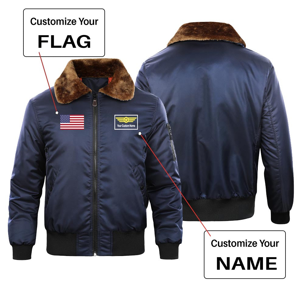Custom Flag & Name with "Badge 1" Special Bomber Jackets