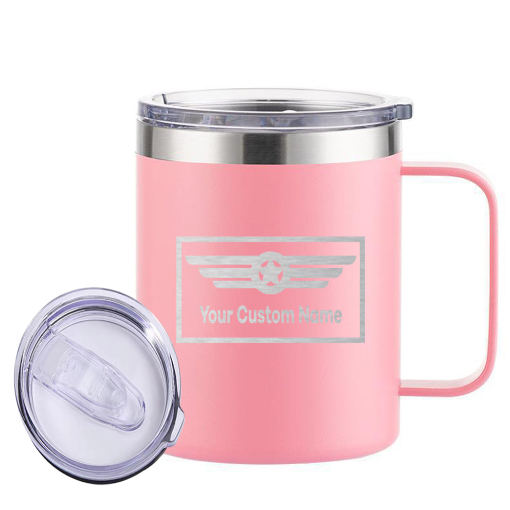 Custom Name (Badge 1) Stainless Steel Laser Engraved Mugs