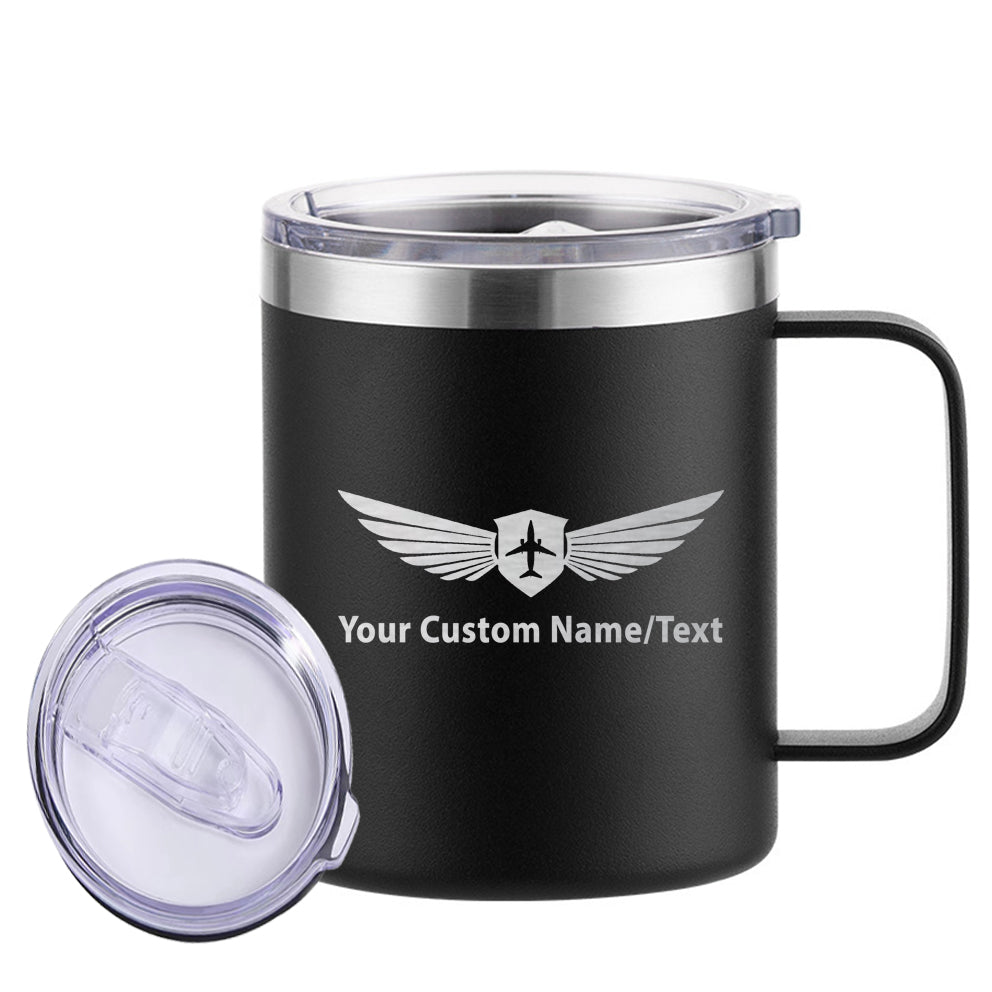 Custom Name (Badge 2) Stainless Steel Laser Engraved Mugs