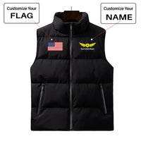 Thumbnail for Custom Name & Flag (Badge 2) Designed Puffy Vests