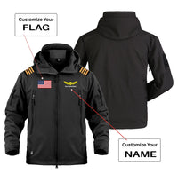 Thumbnail for Custom Flag & Name with EPAULETTES (Badge 2) Military Pilot Jackets