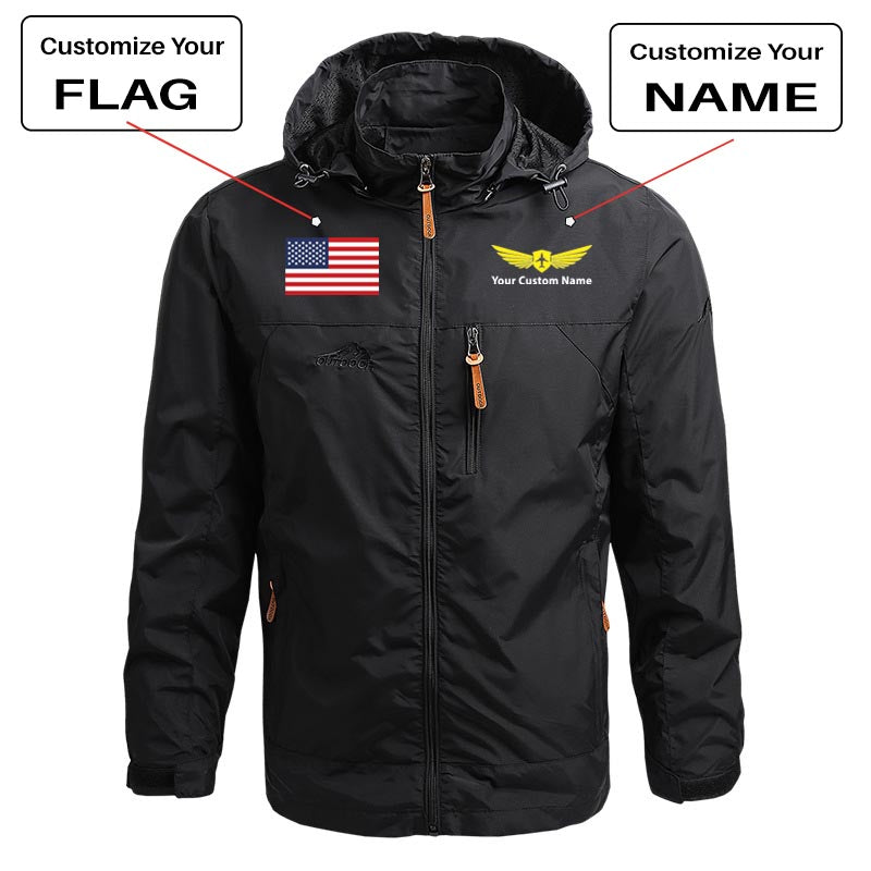 Custom Flag & Name with "Badge 2" Designed Thin Stylish Jackets