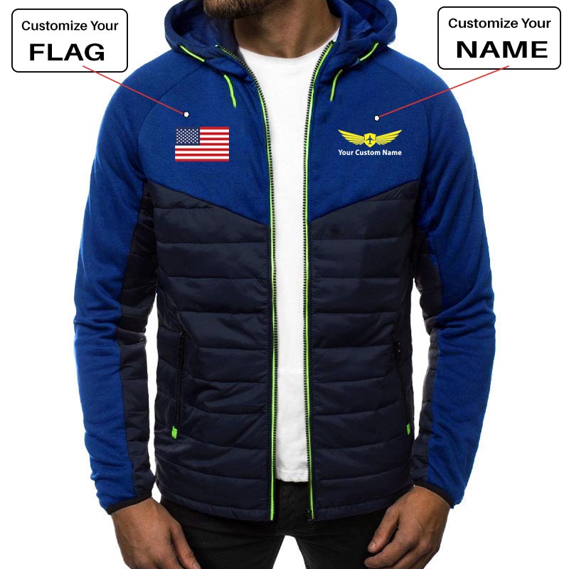 Custom Flag & Name with "Badge 2" Designed Sportive Jackets