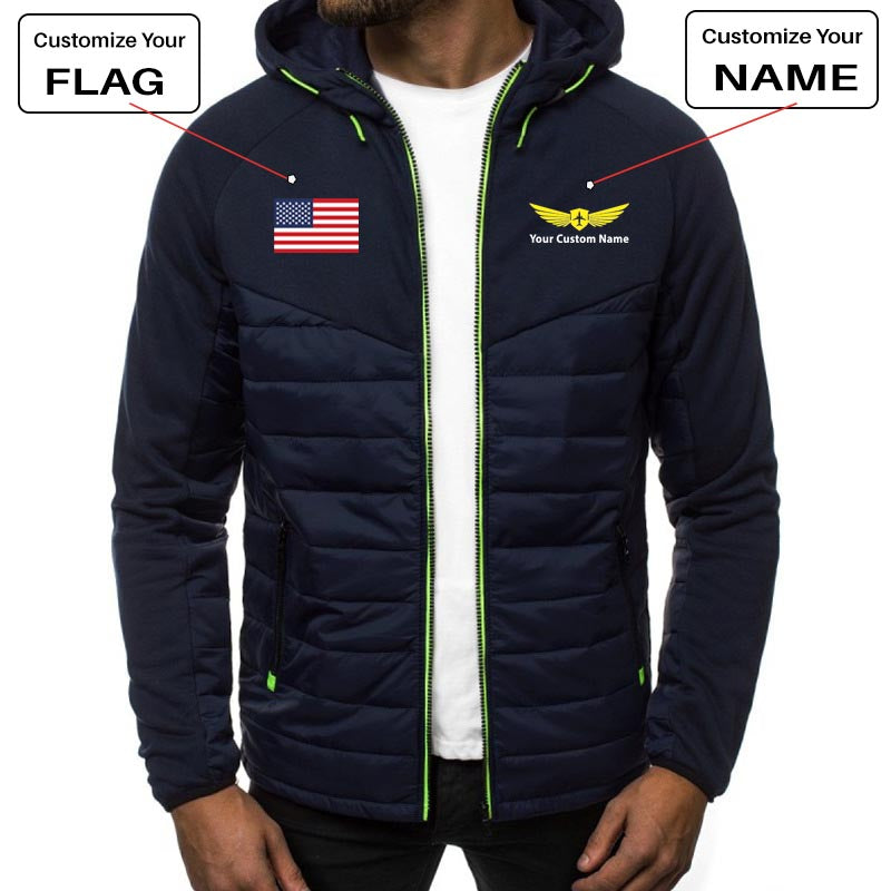 Custom Flag & Name with "Badge 2" Designed Sportive Jackets