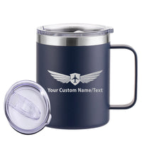 Thumbnail for Custom Name (Badge 2) Stainless Steel Laser Engraved Mugs