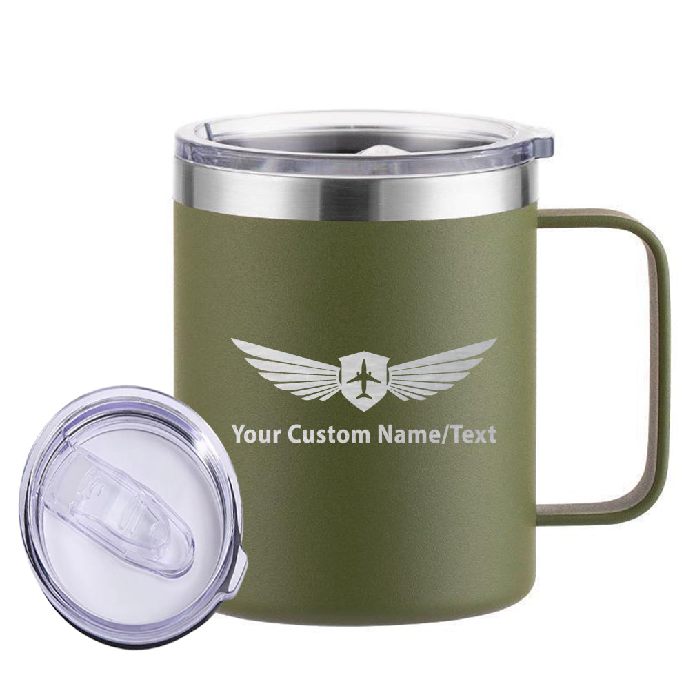 Custom Name (Badge 2) Stainless Steel Laser Engraved Mugs
