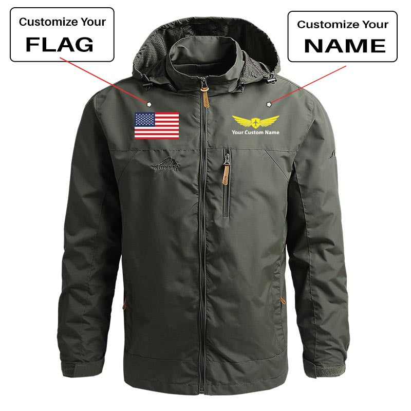 Custom Flag & Name with "Badge 2" Designed Thin Stylish Jackets