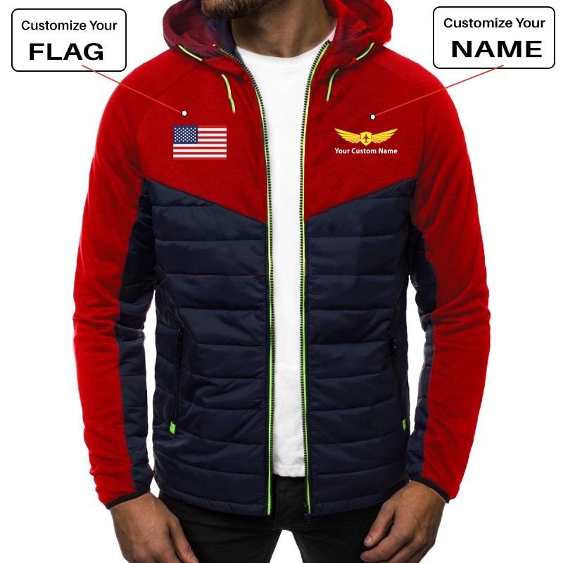 Custom Flag & Name with "Badge 2" Designed Sportive Jackets