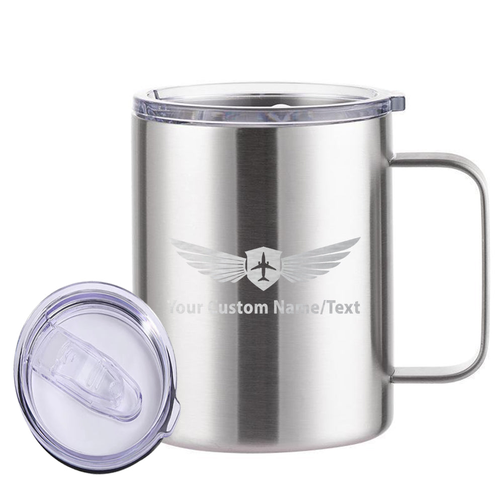 Custom Name (Badge 2) Stainless Steel Laser Engraved Mugs