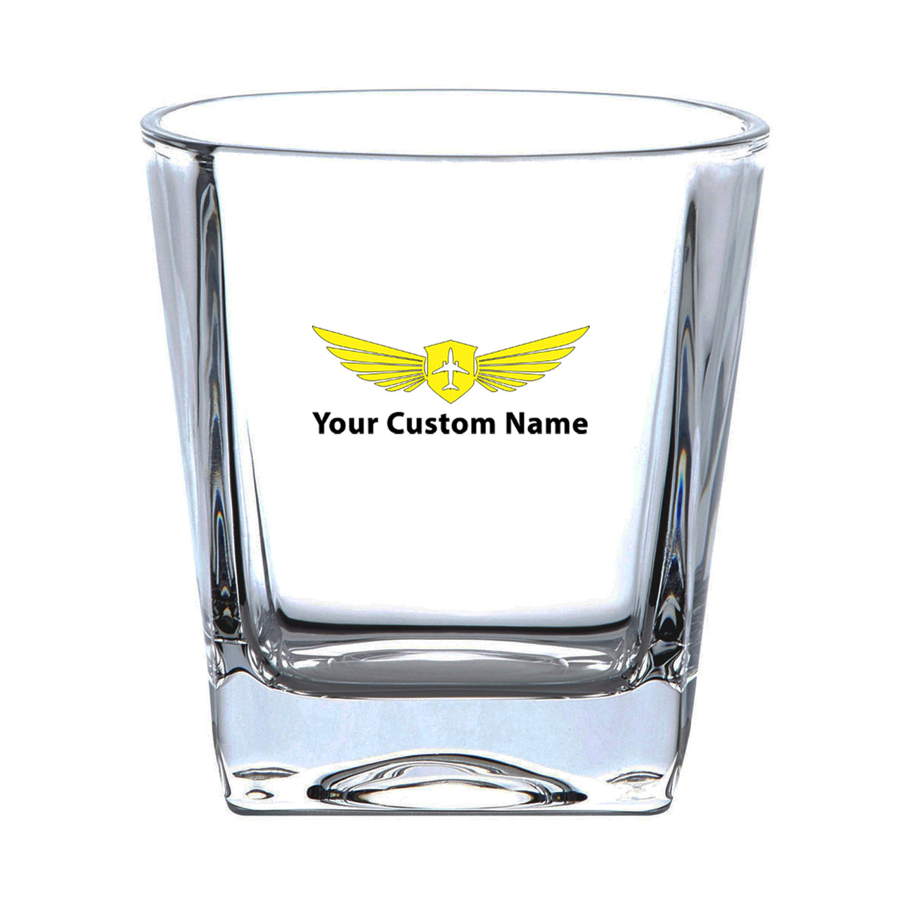 Custom Name "Badge 2" Designed Whiskey Glass