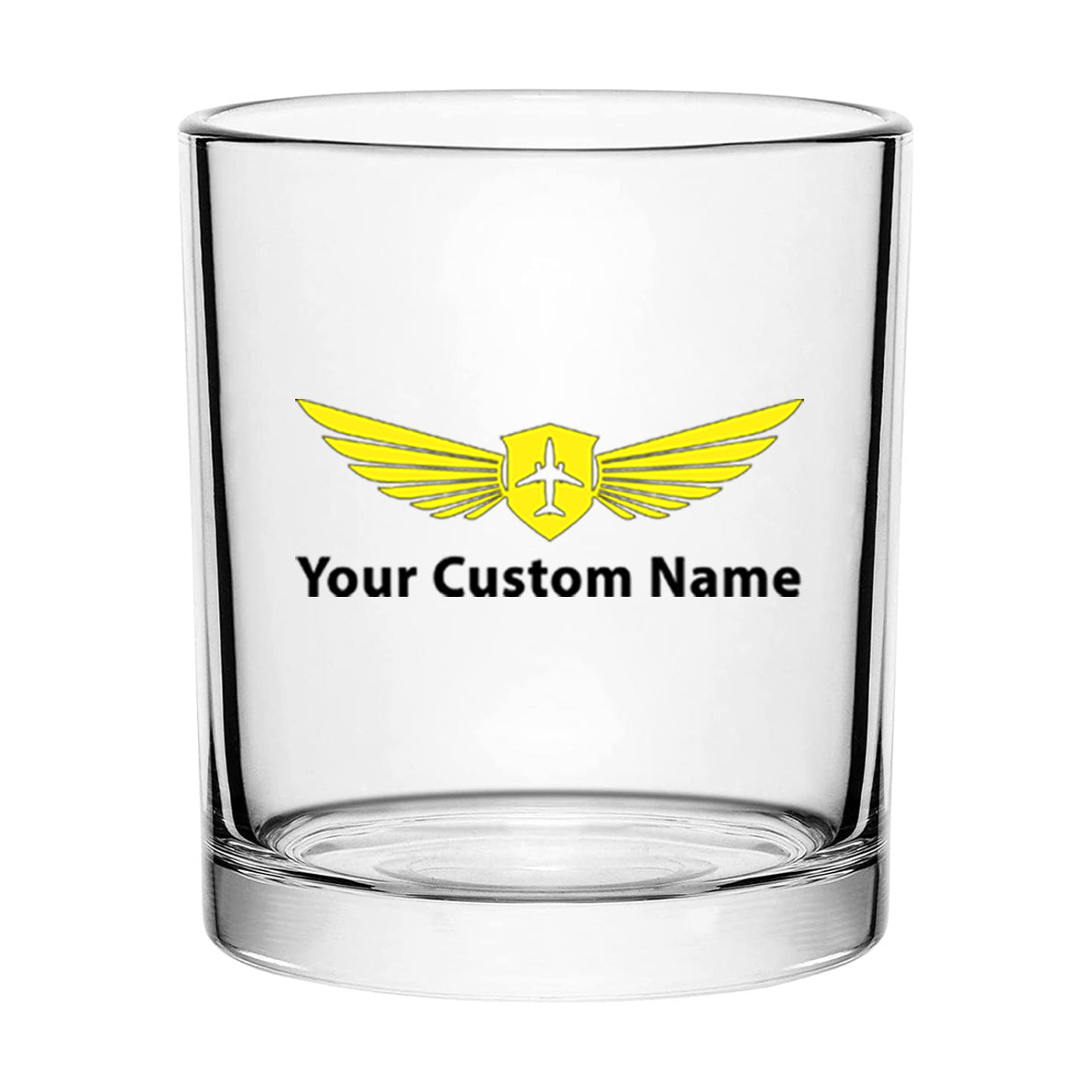 Custom Name "Badge 2" Designed Special Whiskey Glasses