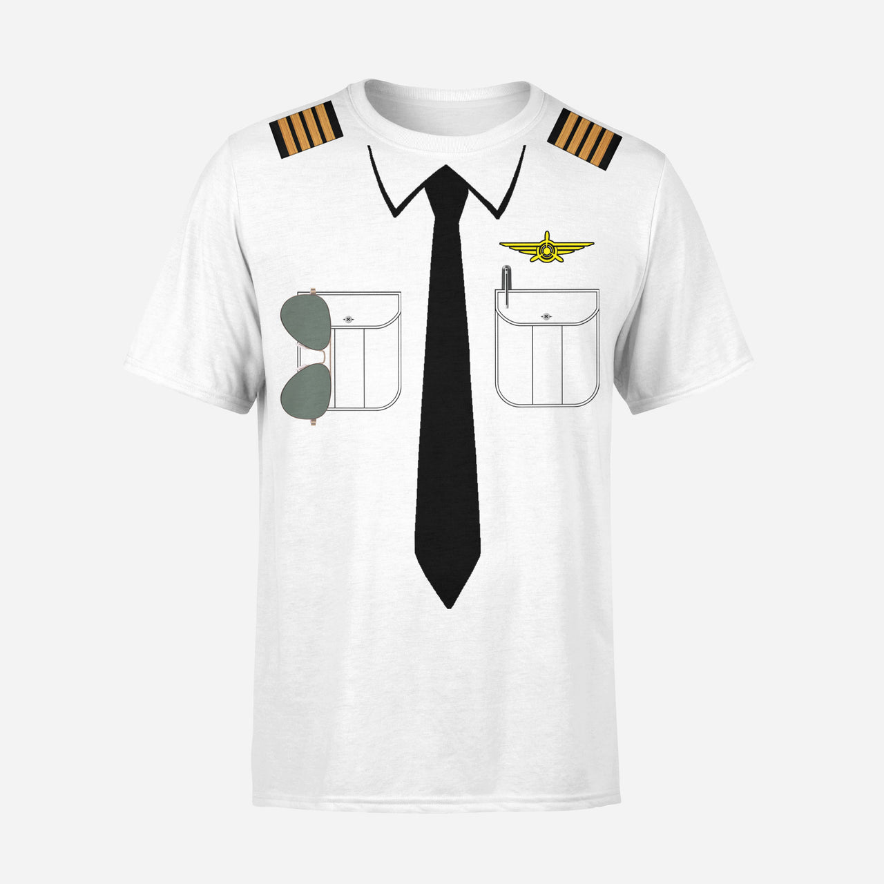 Customizable Pilot Uniform (Badge 3) Designed T-Shirts