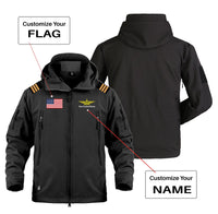 Thumbnail for Custom Flag & Name with EPAULETTES (Badge 3) Military Pilot Jackets