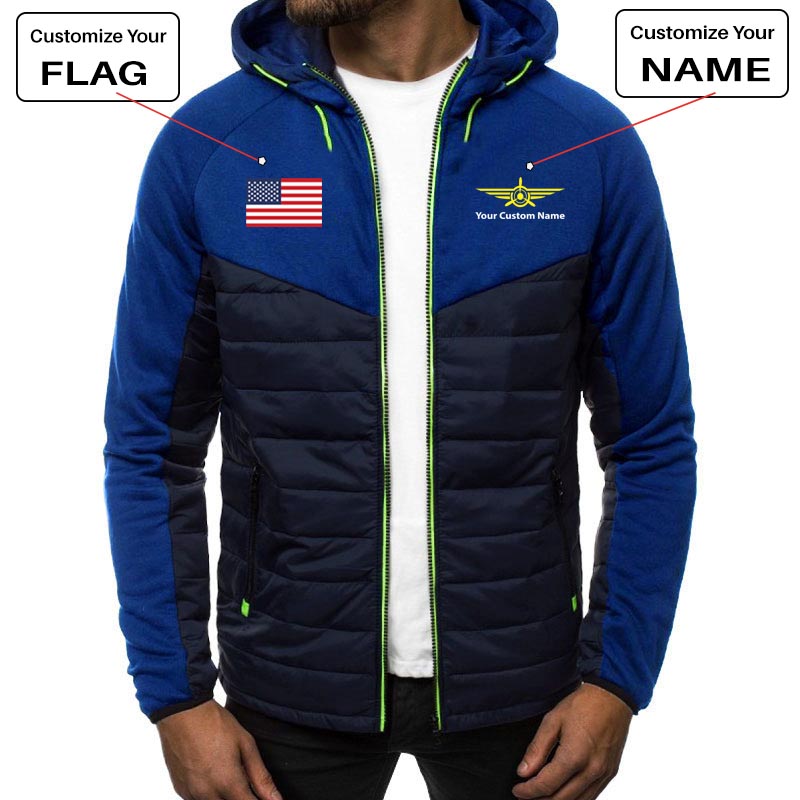 Custom Flag & Name with "Badge 3" Designed Sportive Jackets