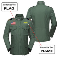 Thumbnail for Custom Flag & Name with EPAULETTES (Badge 3) Designed Military Coats