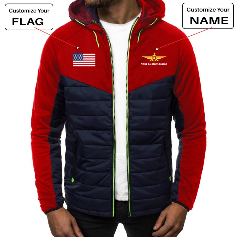Custom Flag & Name with "Badge 3" Designed Sportive Jackets