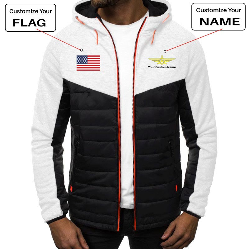 Custom Flag & Name with "Badge 3" Designed Sportive Jackets