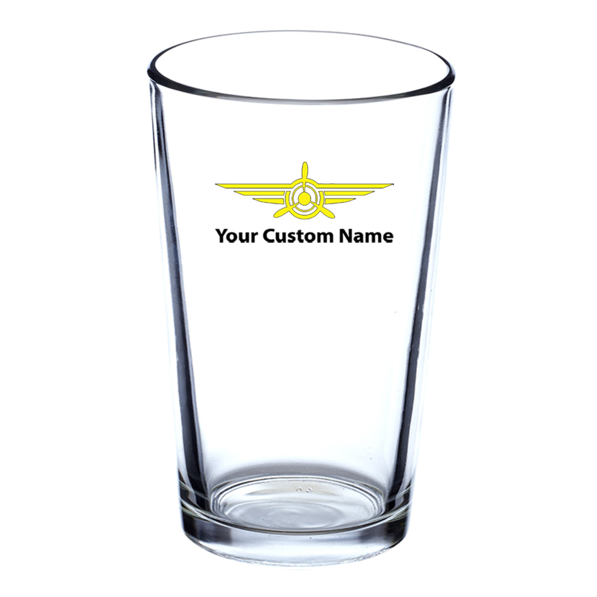 Custom Name "Badge 3" Designed Beer & Water Glasses