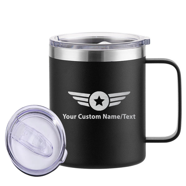 Custom Name (Badge 4) Stainless Steel Laser Engraved Mugs