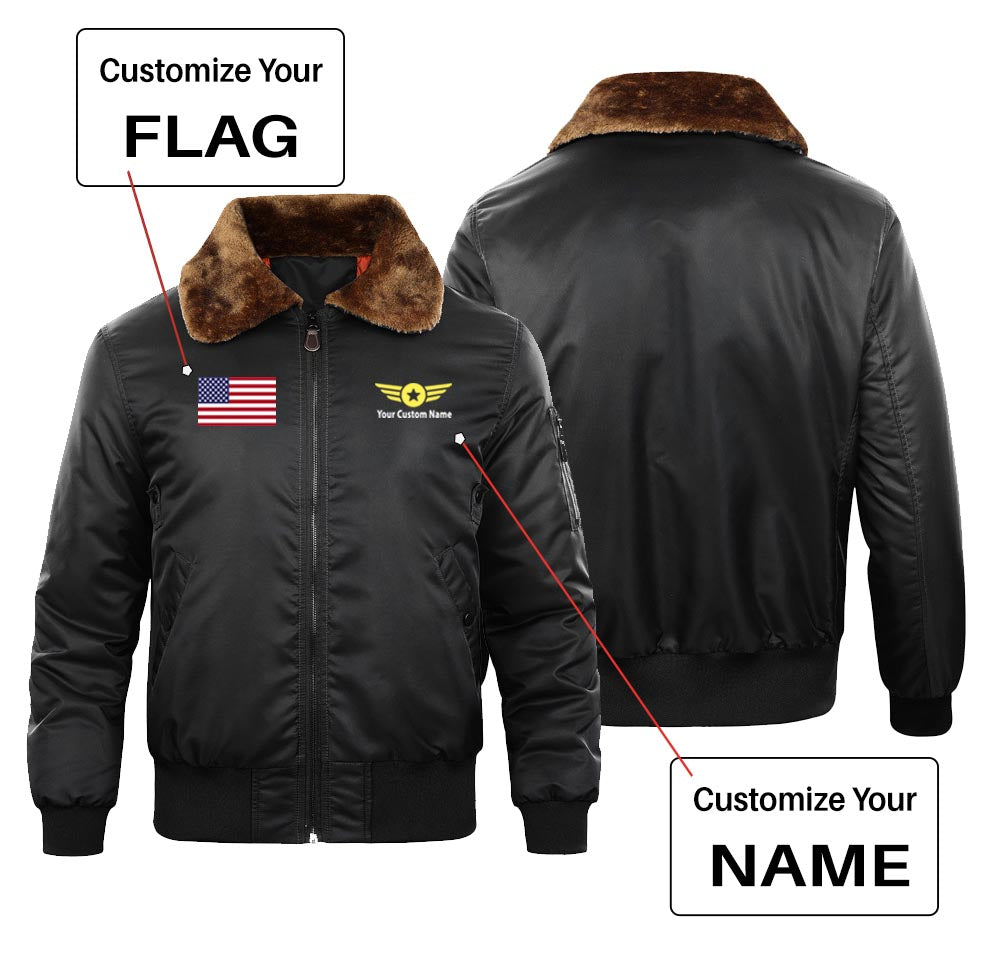 Custom Flag & Name with "Badge 4" Special Bomber Jackets