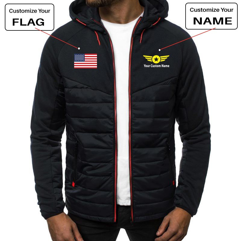 Custom Flag & Name with "Badge 4" Designed Sportive Jackets