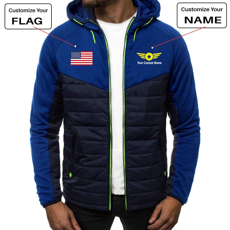 Custom Flag & Name with "Badge 4" Designed Sportive Jackets