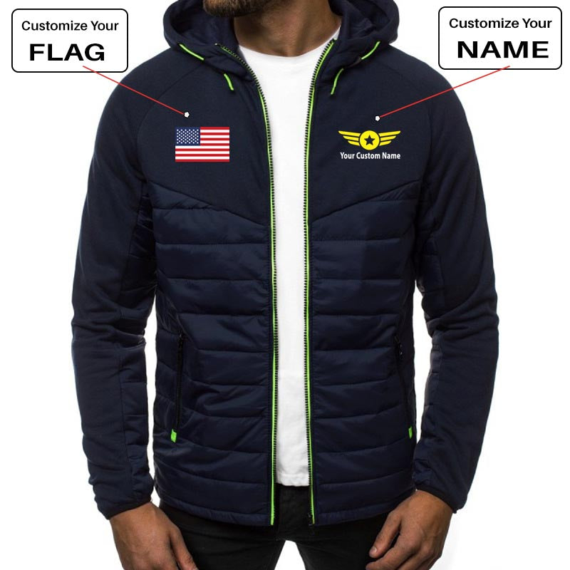 Custom Flag & Name with "Badge 4" Designed Sportive Jackets