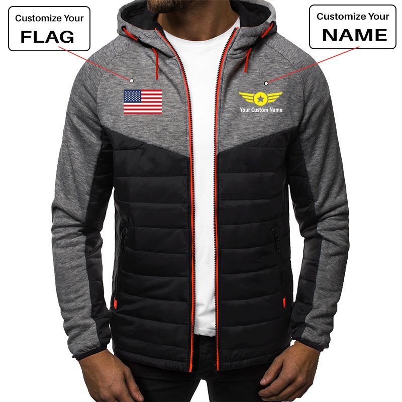 Custom Flag & Name with "Badge 4" Designed Sportive Jackets