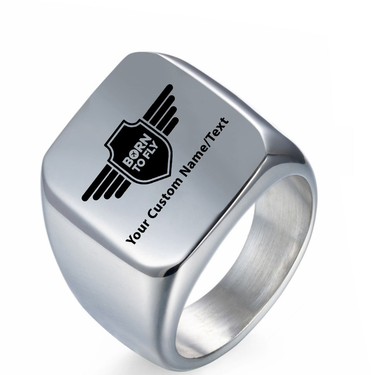 Custom Name "Badge 5" Designed Men Rings