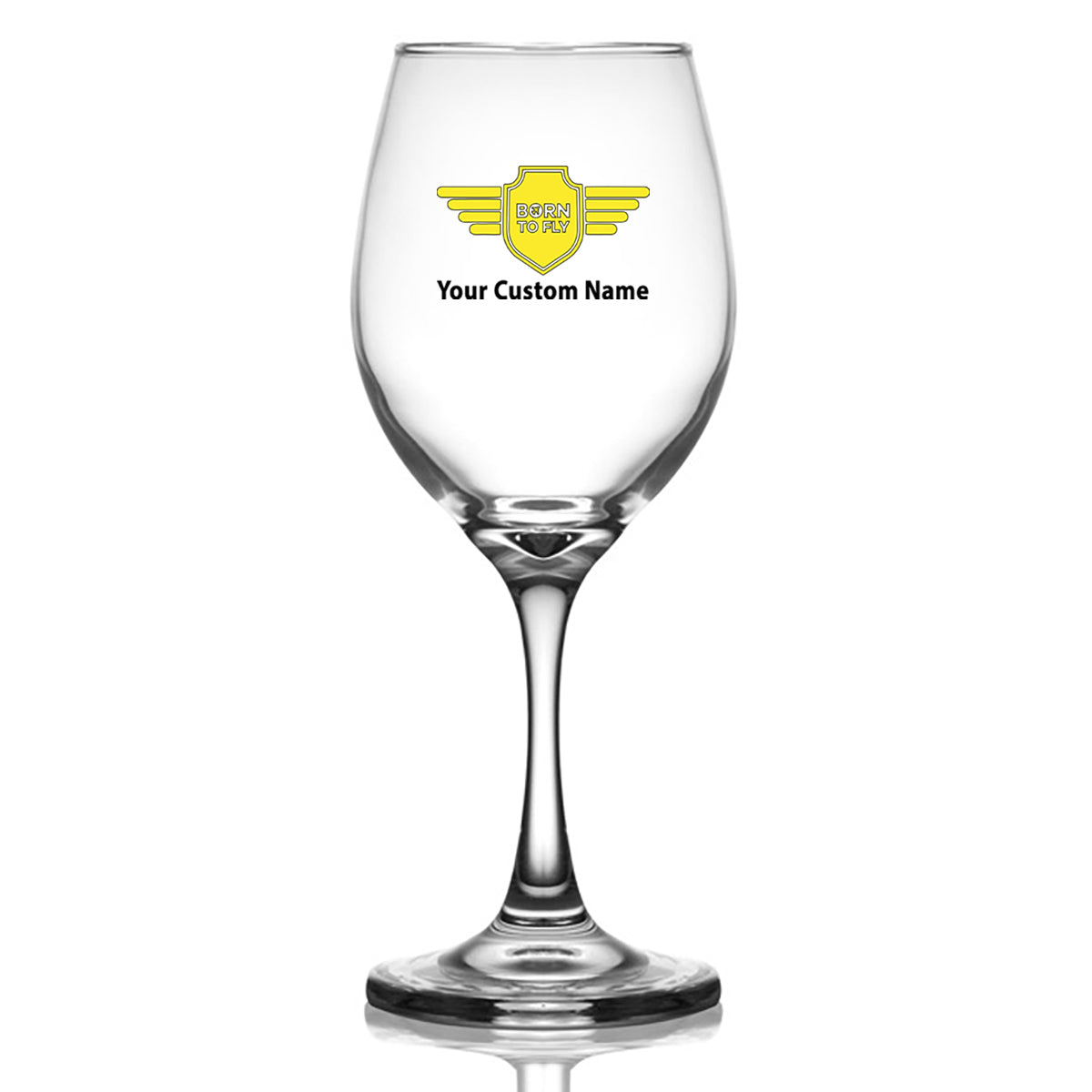 Custom Name "Badge 5" Designed Wine Glasses