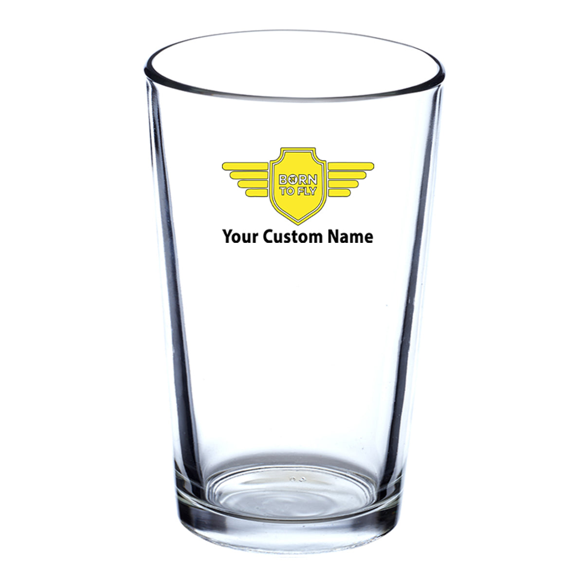 Custom Name "Badge 5" Designed Beer & Water Glasses