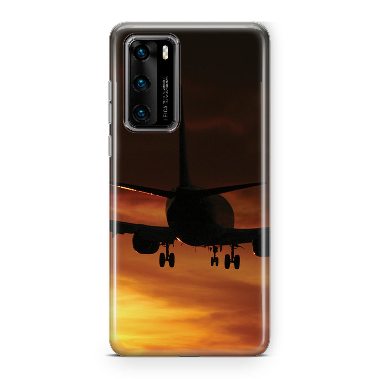 Beautiful Aircraft Landing at Sunset Designed Huawei Cases