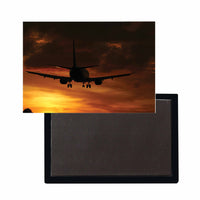 Thumbnail for Beautiful Aircraft Landing at Sunset Designed Magnets