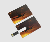 Thumbnail for Beautiful Aircraft Landing at Sunset Designed USB Cards