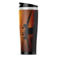 Thumbnail for Beautiful Aircraft Landing at Sunset Designed Travel Mugs