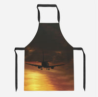 Thumbnail for Beautiful Aircraft Landing at Sunset Designed Kitchen Aprons