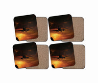 Thumbnail for Beautiful Aircraft Landing at Sunset Designed Coasters