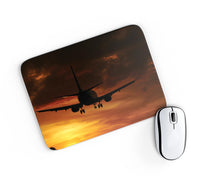 Thumbnail for Beautiful Aircraft Landing at Sunset Designed Mouse Pads