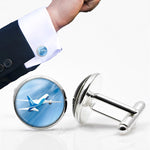 Beautiful Painting of Boeing 787 Dreamliner Designed Cuff Links
