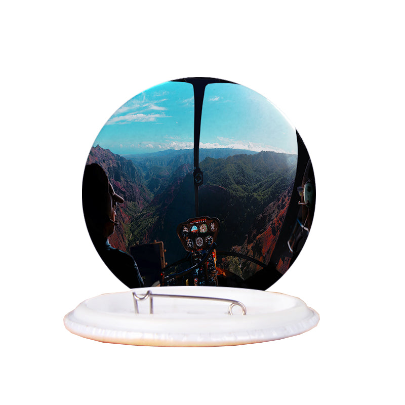 Beautiful Scenary Through Helicopter Cockpit Designed Pins